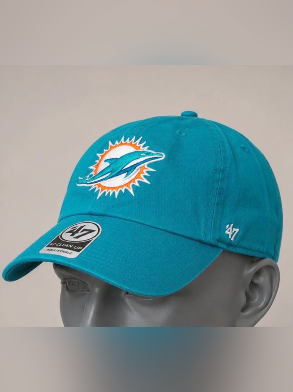47 Brand Teal Miami Dolphins Embroidered Logo Cap